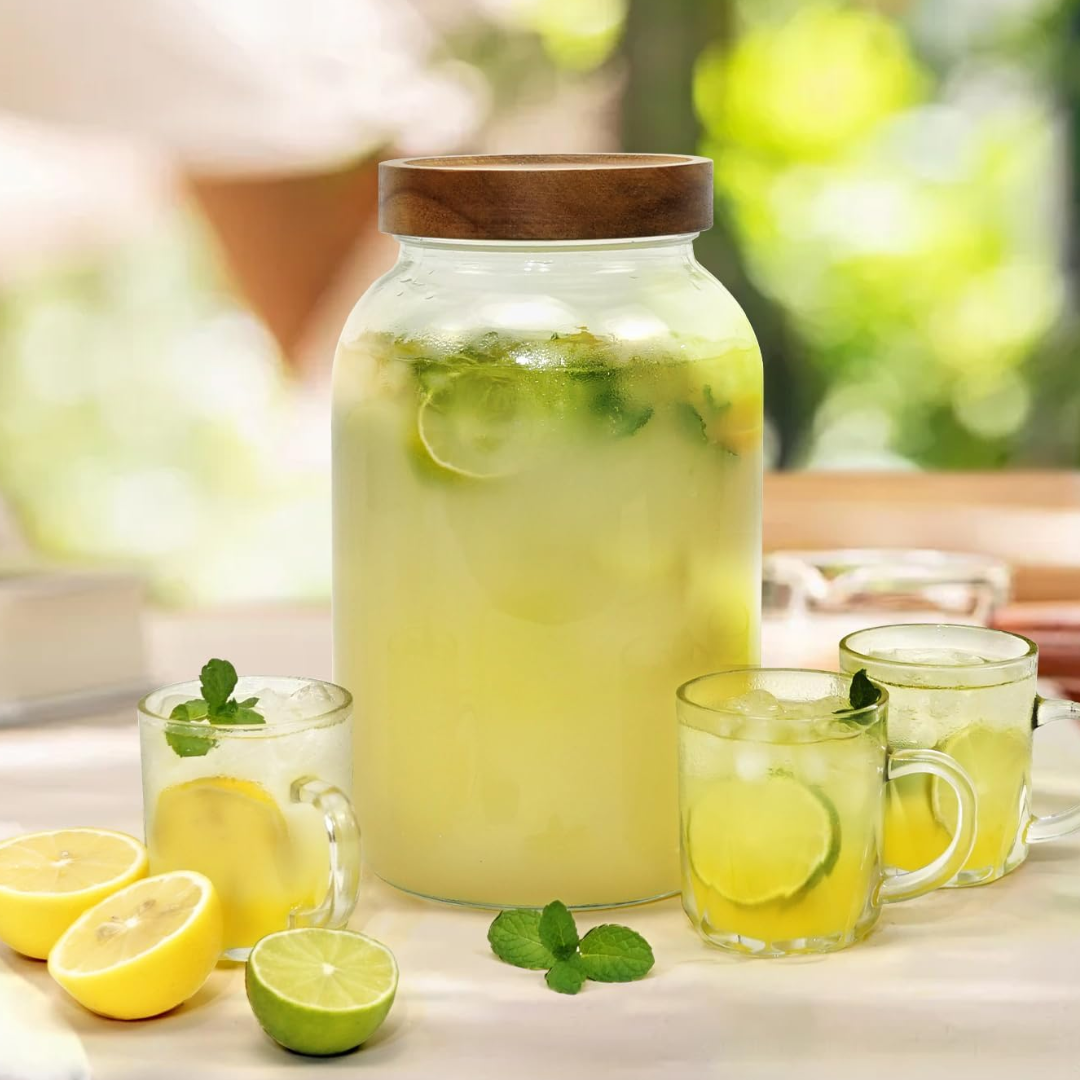 Tarro Hermético De Vidrio De 1.9 gramos Con Tapa De Madera De Acacia