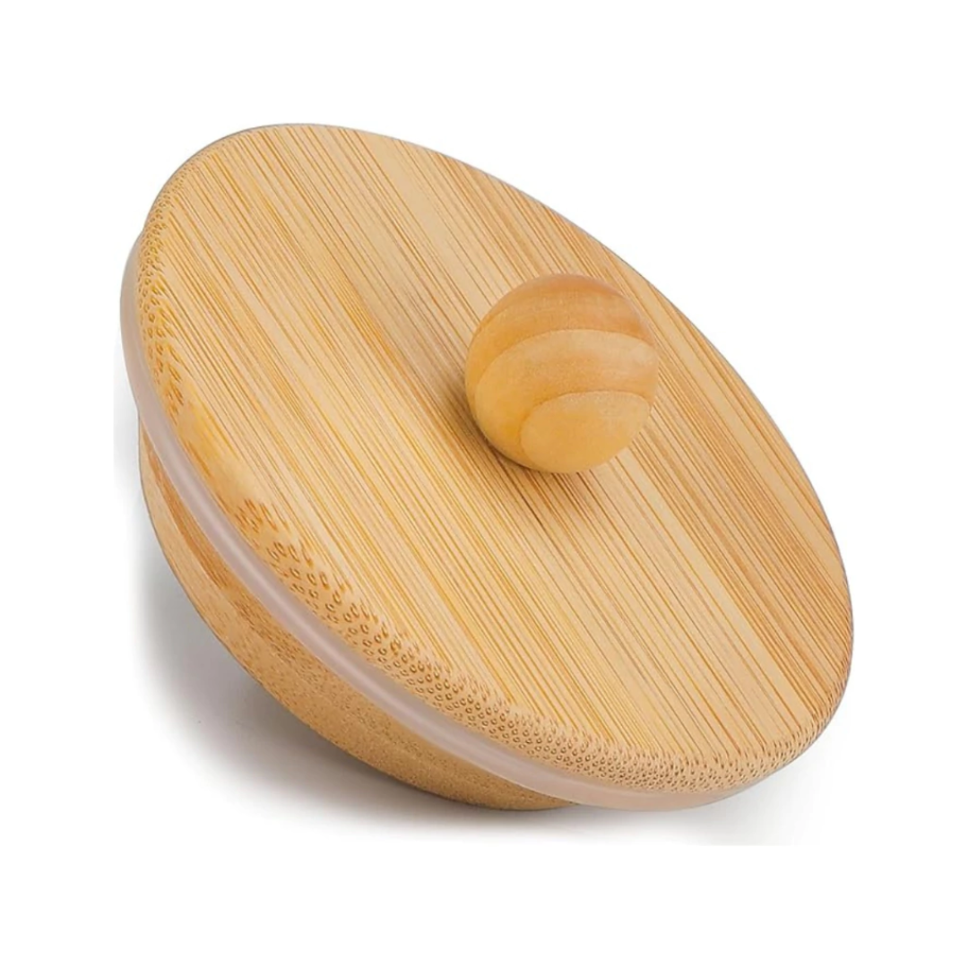 Kit de 3 Frascos Elegantes De Vidrio Ámbar Con Tapa De Bambú Hermética