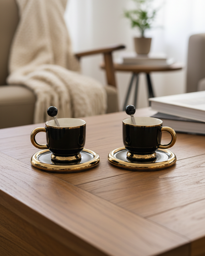 Set de 2 Tazas para café de Cerámica elegantes