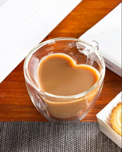 Pocillo de Vidrio Corazón Doble Pared 200ml