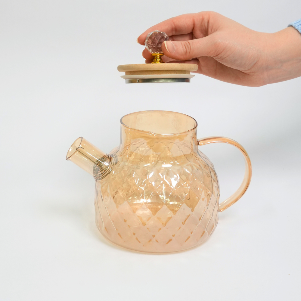 Tetera Elegante De Vidrio Borosilicato De 1 Litro