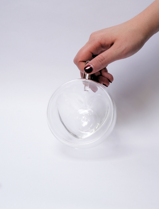 Pocillo de Vidrio Corazón Doble Pared 200ml