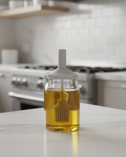 Dispensador de Vidrio Para Aceite con Brocha de Silicona