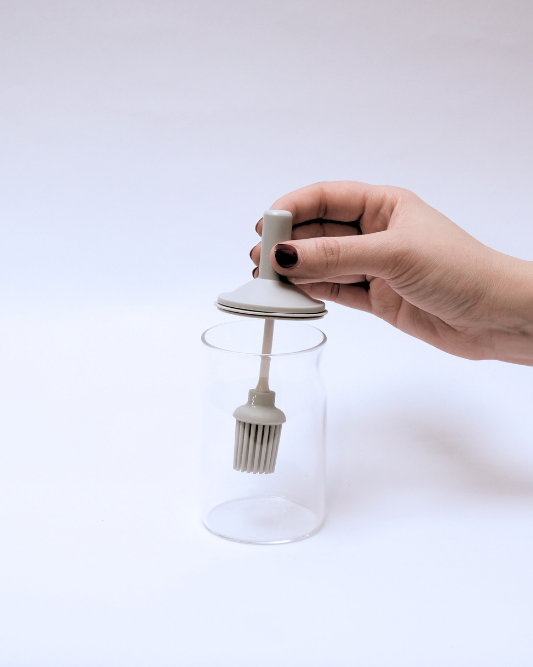 Dispensador de Vidrio Para Aceite con Brocha de Silicona