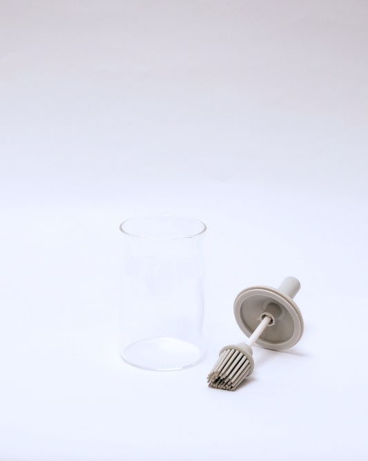 Dispensador de Vidrio Para Aceite con Brocha de Silicona