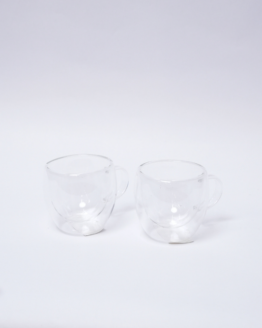 Set de 2 Pocillos de Vidrio Doble Pared 50ml