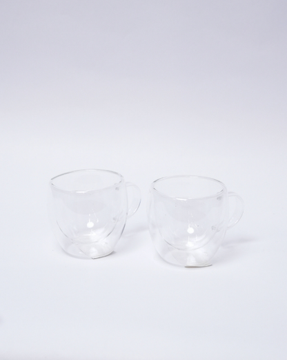 Set de 2 Pocillos de Vidrio Doble Pared 50ml