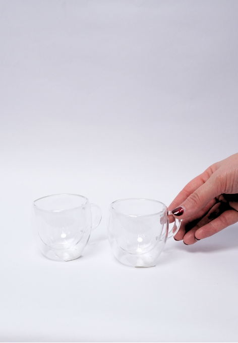 Set de 2 Pocillos de Vidrio Doble Pared 50ml