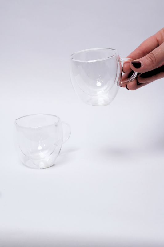 Set de 2 Pocillos de Vidrio Doble Pared 50ml