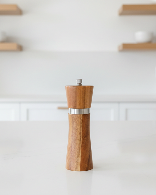 Molinillo Pequeño Para Sal y Pimienta De Madera De Acacia
