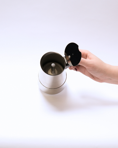 Cafetera Italiana Espresso 4 Tazas de Acero Inoxidable