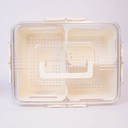 Organizador De Nevera Grande Con Contenedor Microperforado Interno