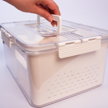 Organizador De Nevera Grande Con Contenedor Microperforado Interno