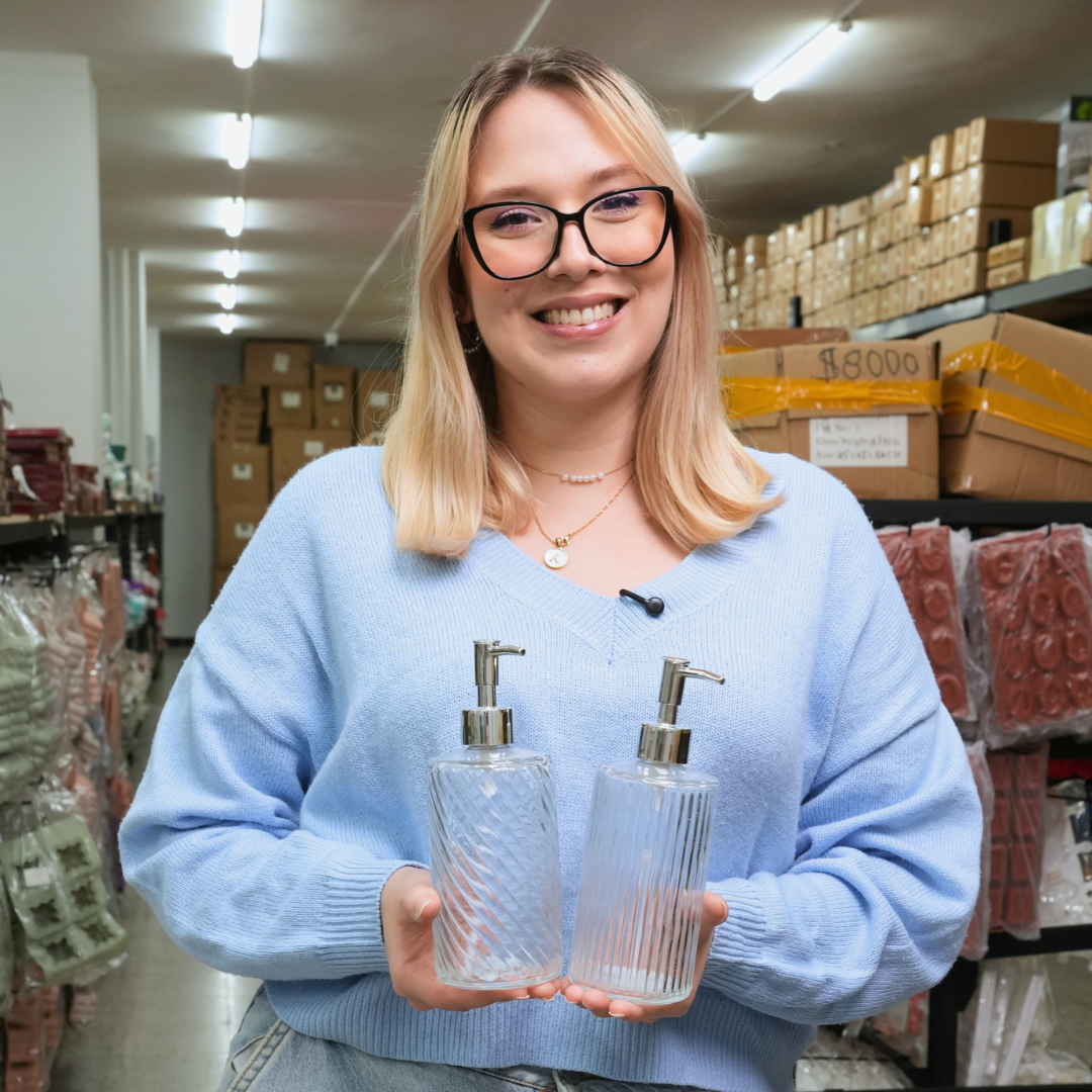 Dispensador De Vidrio Para Baño De 650 ml (Para Almacenar Jabón y/o Crema Corporal)