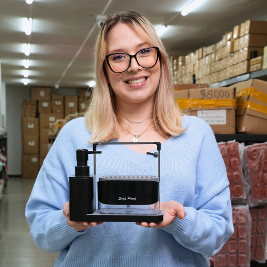 Dispensador Estación 3 En 1 Para Jabón, Esponja Y Paño