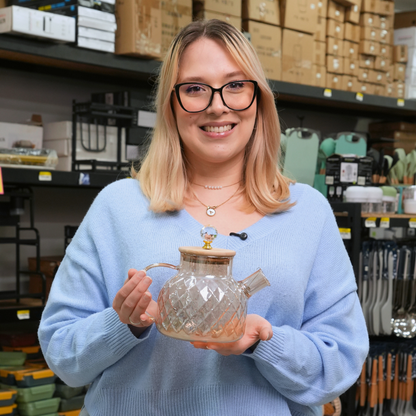 Tetera Elegante De Vidrio Borosilicato De 1 Litro